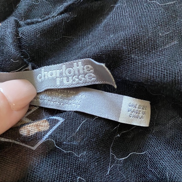 Black Infinity Scarf with Animal Printed Crosses - Picture 5 of 5